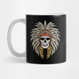 Skull With Headdress Native American Halloween Mug